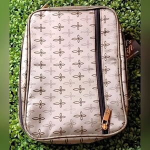 NWT Bible | Planner Carrying Case | Tan Cream Zippered w Pocket | Book Cover